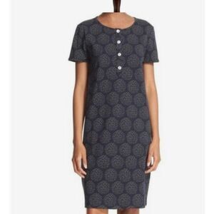 A.P.C. Rue Madame Paris Cherry Dot Cotton Blend Shirt Dress Tie Waist Blue XS